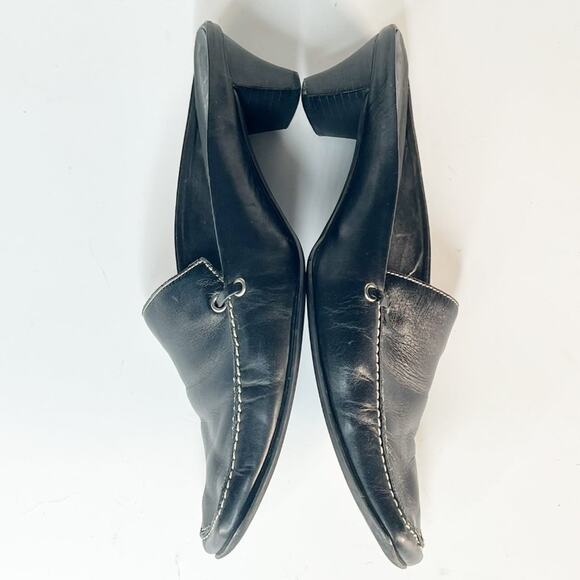 Franco Sarto Black Leather Kitten Heels Mules Shoes Shoes 7 - Picture 7 of 13